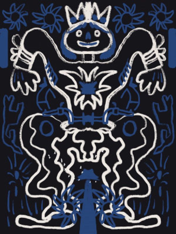 Chalk drawing cowboy