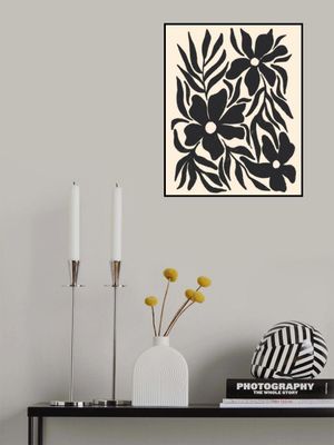 Textured Flowers And Branches Silhouettes