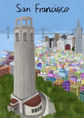 Coit Tower, San Francisco, USA by Artist Carla Daly