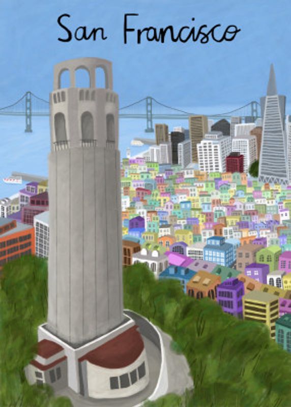 Coit Tower, San Francisco, USA by Artist Carla Daly