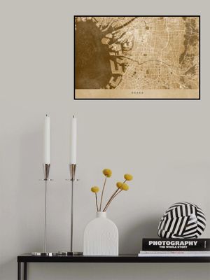 Sepia map of Osaka
