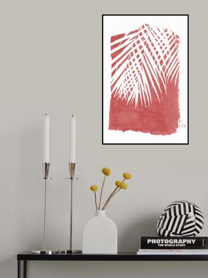 Red Palm Leaves Silhouette