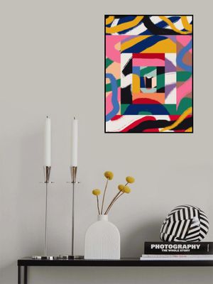 Geometric Shapes and Bold Brushstrokes