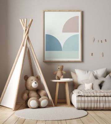 Geometric Shapes in Muted Pastel Tones
