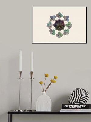 Muted Geometric Overlap Hexagon Art Print 4