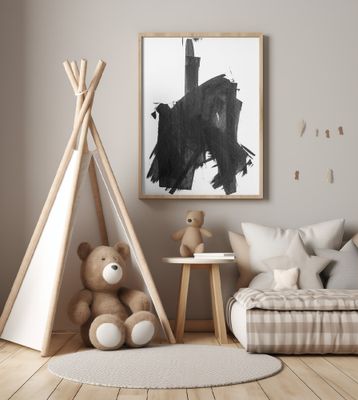 Abstract Black And White Painting