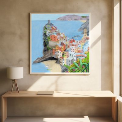 Vernazza, Cinque Terre Coastline, Italy by Artist Carla Daly