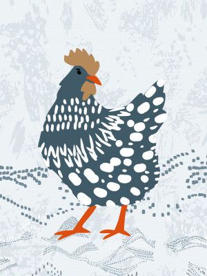 Blue Chicken on the grass