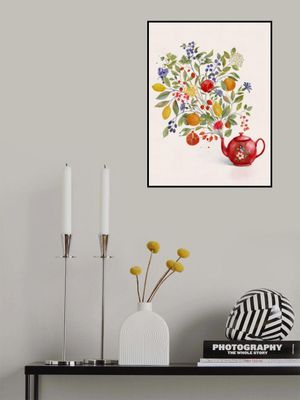 Fruit Symphony In a Red Teapot