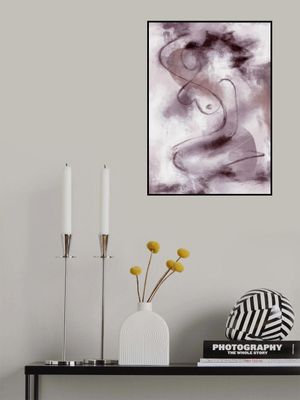 WOMAN FIGURATIVE ABSTRACT PAINTING PURPLE