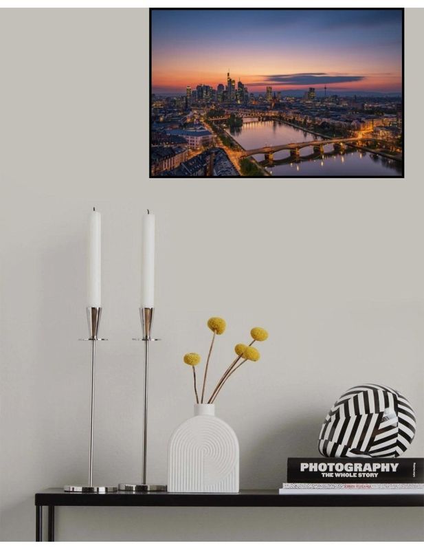 Frankfurt Skyline At Sunset,  