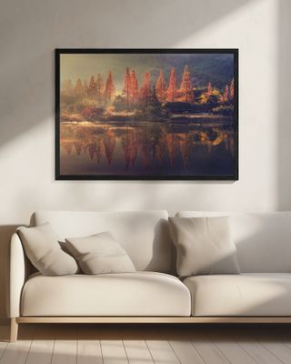 Beautiful morning of the Obong reservoir