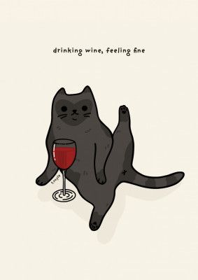 Drinking wine and feeling fine