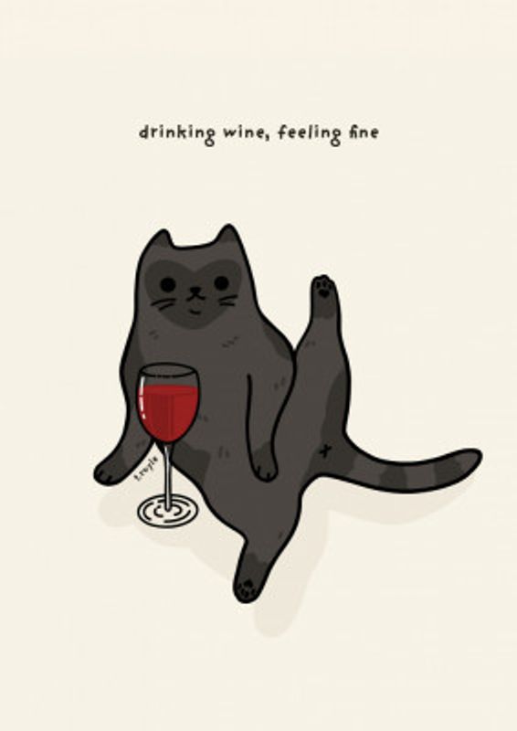 Drinking wine and feeling fine