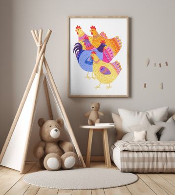 Colorful Hen Parade