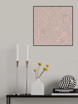 Vintage Tile Pattern Clash Soft Pink