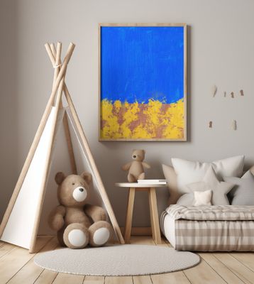 Blue And Yellow Brushstrokes