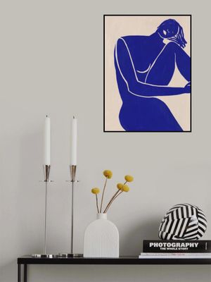 Minimalist Blue Silhouette Figure