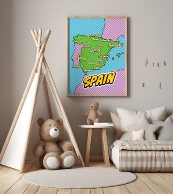 Spain Pop Art Map