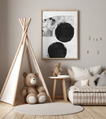 Black and White Abstract Dots 5