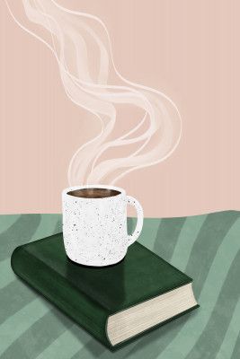 Coffee Cup on a Closed Book
