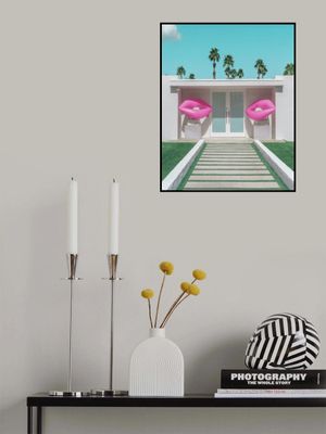 Mid-Century Modern House with Pink Lips
