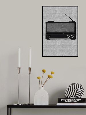 Monochrome Depiction Of A Vintage Radio