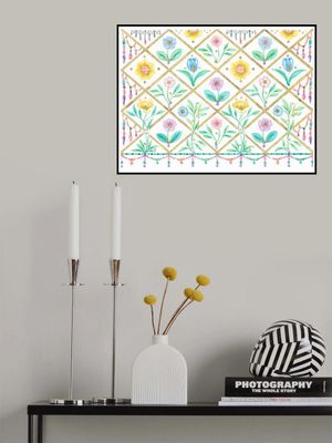 Vibrant Floral Pattern with Colorful Flowers