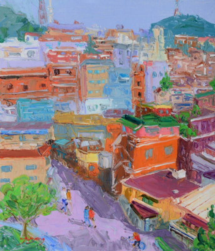 Yongsan Haebangchon Village in Korea