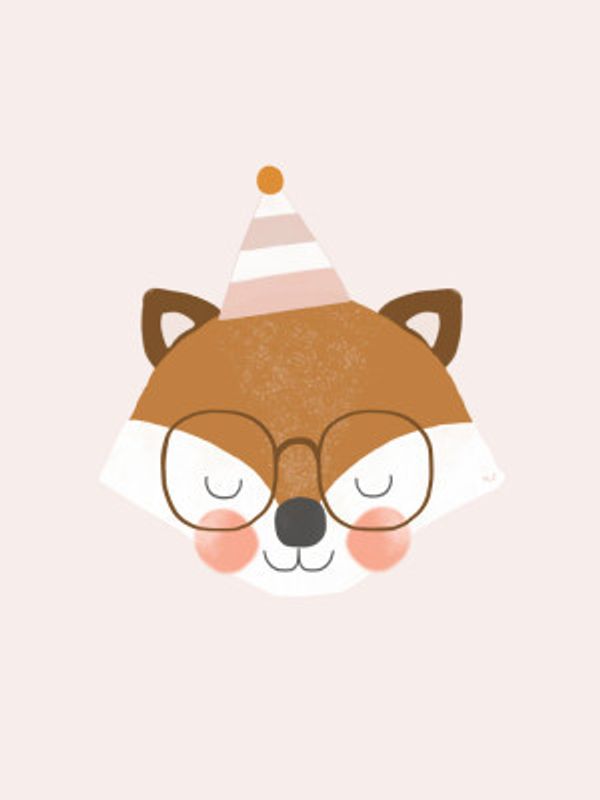 Fox With Party Hat