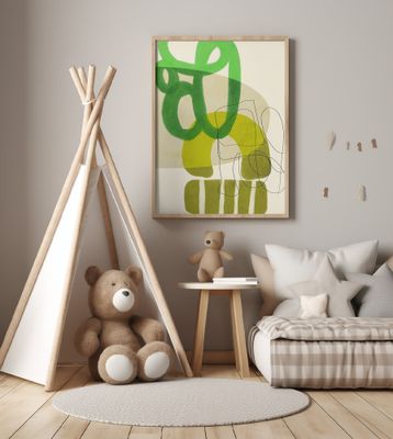 Painted Lines Green Tan 2 Kopie