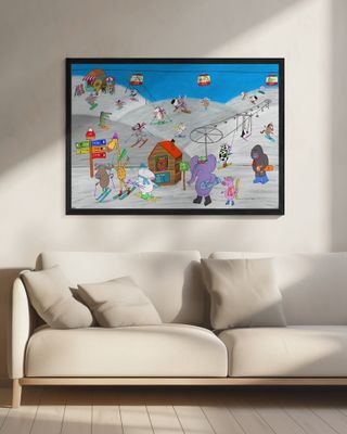 Funny Animals Enjoying the Ski Slopes by Illustrator Carla Daly