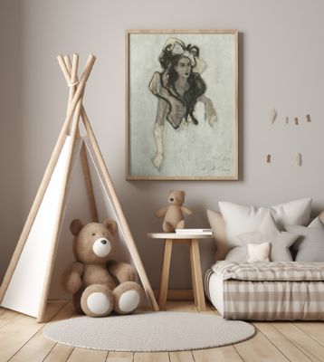 Elegant Woman Portrait with Intricate Dress