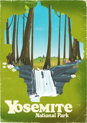 Yosemite National Park Vintage Travel Poster
