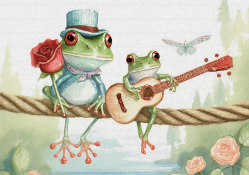 Frogs on a rope
