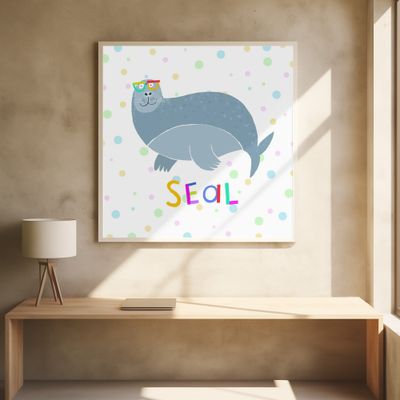 Happy Seal Wearing a Large Pair of Glasses by Carla Daly