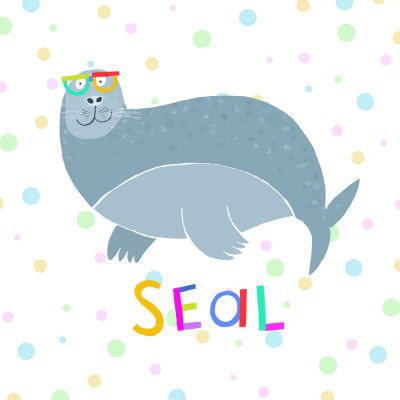 Happy Seal Wearing a Large Pair of Glasses by Carla Daly