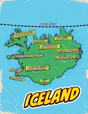 Iceland Pop Art Map