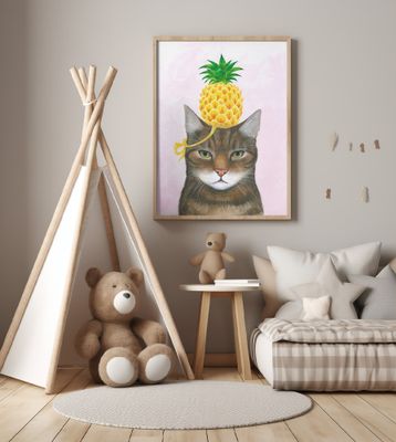 Pineapple Hat on the Cat