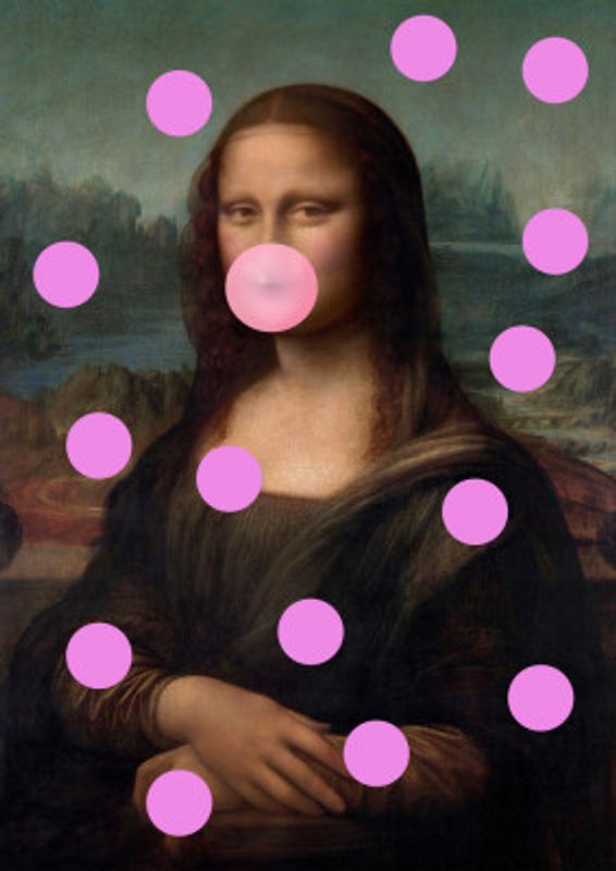 Mona  Lisa Pink Dots