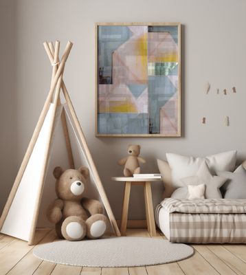 Abstract Shades of Blue and Neutral 3