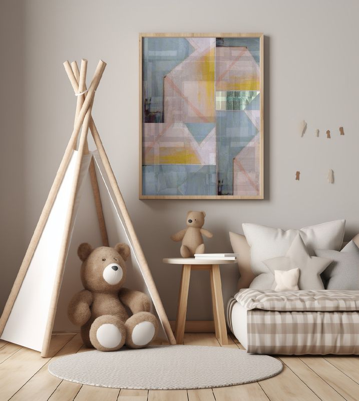 Abstract Shades of Blue and Neutral 3