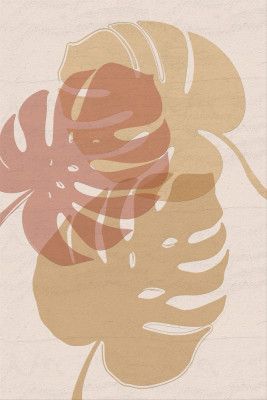 Abstract Overlapping Monstera Leaves