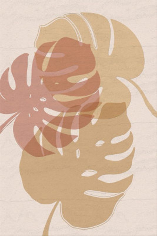 Abstract Overlapping Monstera Leaves