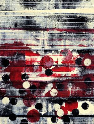 Bold Red Black and White Circular Designs