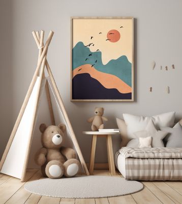 Minimal Abstract Art Landscape