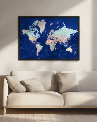 Detailed world map with cities, Powa