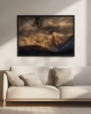 Before the storm covers the mountains spikes