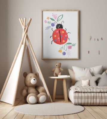 Cute Critters Lady Bug  - Simple Boho Kids &amp; baby nursery