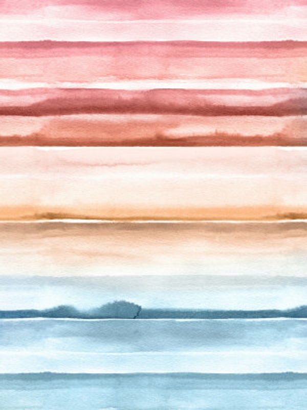 Watercolor Stripes Summer Sunset Ii